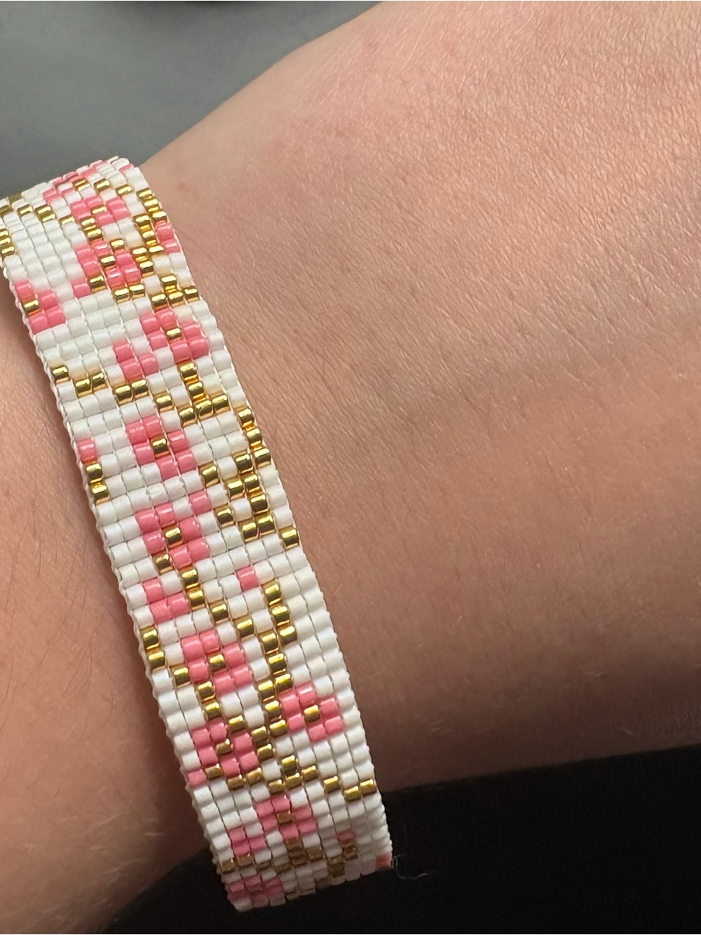 Handmade Beaded Cherry Blossom Bracelet